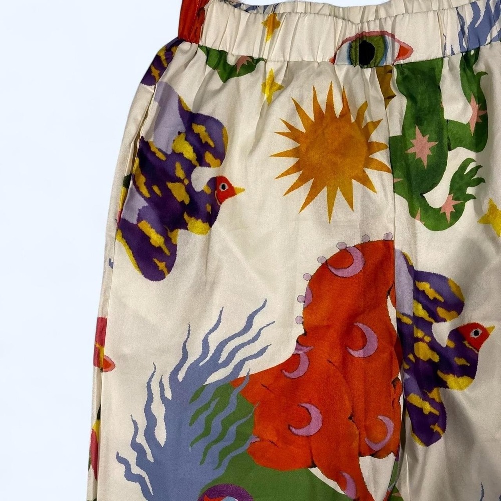 Alemias Inspired Multicolored Seeker Print Pants with Elastic Waistband - Picture 3 of 6